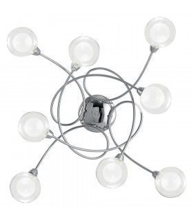 BLOG 8 Light Multi Arm Semi Flush Ceiling light Chrome 66x66x20cm-1