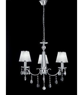 BOEME 3 Light Chandeliers with Shades Chrome Crystals And 68cm