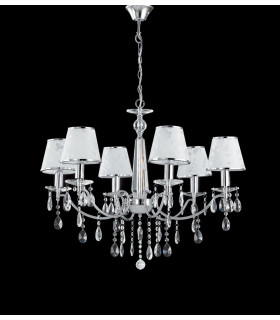 BOEME 6 Light Chandeliers with Shades Chrome Crystals And 68cm-1