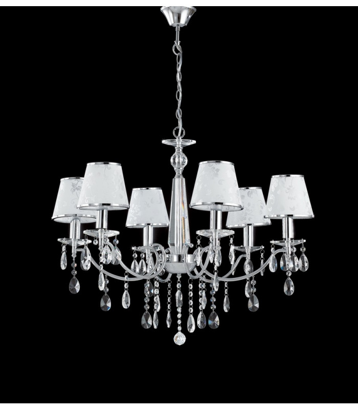 BOEME 6 Light Chandeliers with Shades Chrome Crystals And 68cm-1