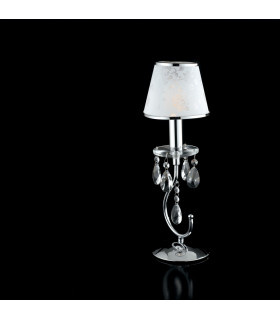 BOEME Table Lamp with Round Tapered Shade Chrome Crystals And 16x44cm-1