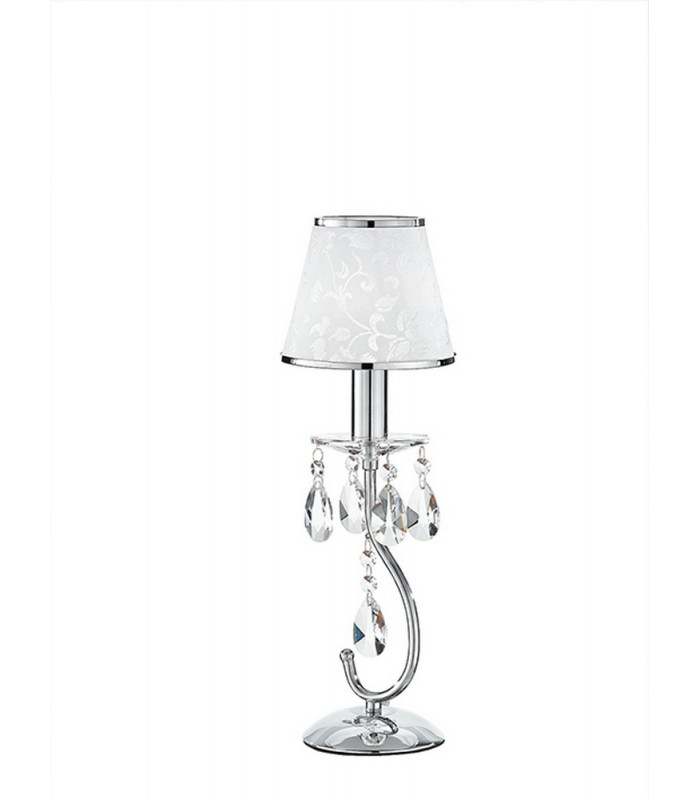BOEME Table Lamp with Round Tapered Shade Chrome Crystals And 16x44cm-2