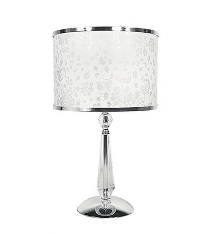 BOEME Table Lamp with Round Shade Chrome Crystals And 35x62cm-1