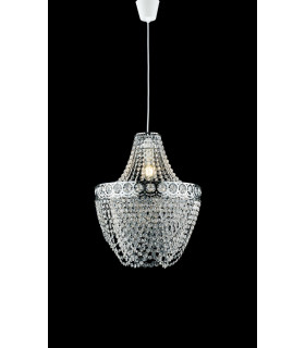 BOLERO Pendant Ceiling Light Chrome Acrylic 40x49cm