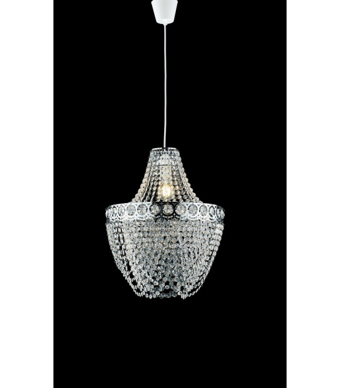 BOLERO Pendant Ceiling Light Chrome Acrylic 40x49cm