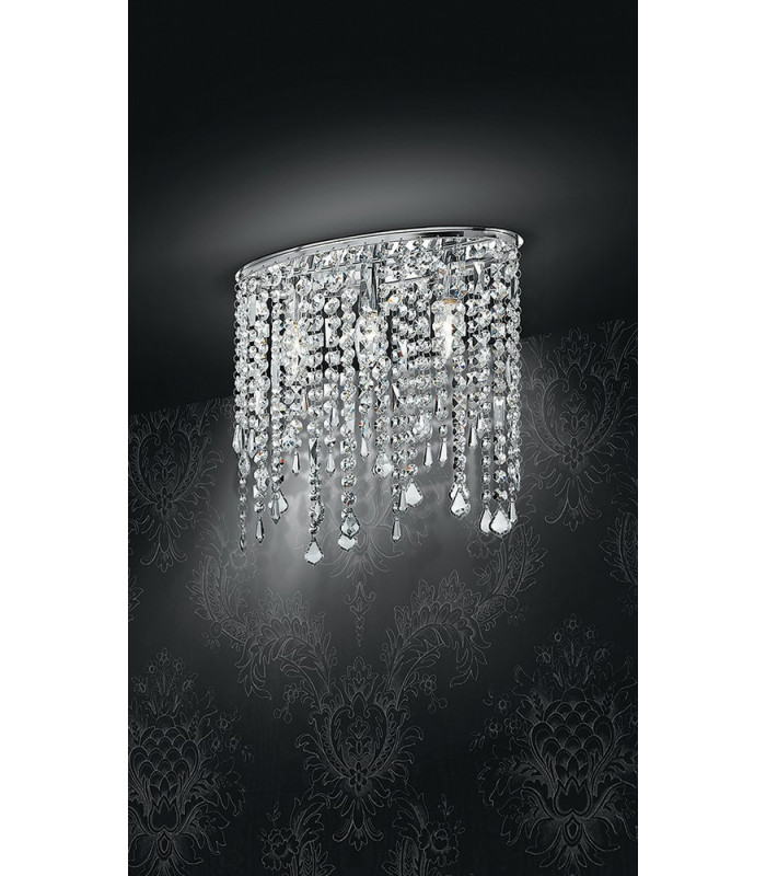 BREEZE Wall Light Chrome K9 Crystals 40x36cm