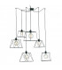 BROOKLYN 6 Light Cluster Pendant Ceiling Light Black 250cm