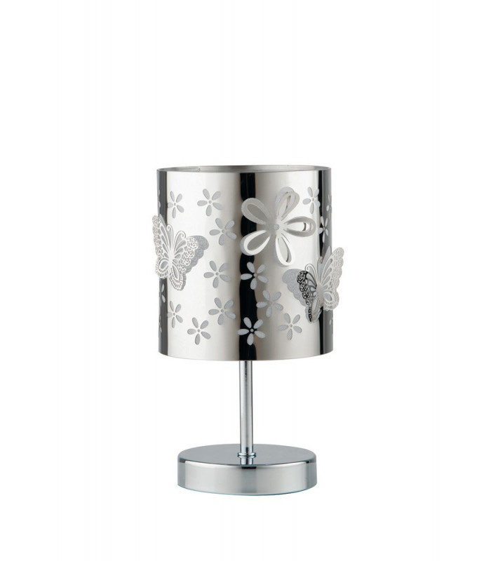 BUTTERFLY Cylindrical Table Lamp Chrome 13x19cm