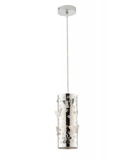 BUTTERFLY Slim Pendant Ceiling Light Chrome 10x27cm