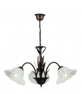 BYRON 3 Light Multi Arm Pendant Ceiling Light Rust 64x50cm