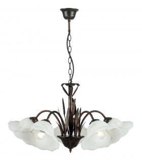 BYRON 5 Light Multi Arm Pendant Ceiling Light Rust 64x50cm-1
