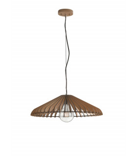 CALDER Wire Frame Pendant Ceiling Light Wood 30x10.5cm