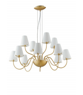 CANTO 2 Light Chandeliers with Shades Gold 83x40.5cm