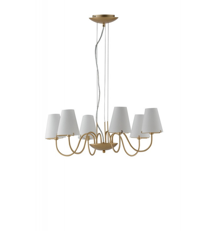 CANTO 6 Light Chandeliers with Shades Gold 65.6x22.6cm-1