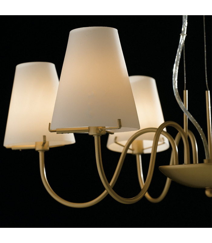 CANTO 6 Light Chandeliers with Shades Gold 65.6x22.6cm-2