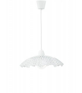 CASHMERE Wire Frame Pendant Ceiling Light White 42x30cm