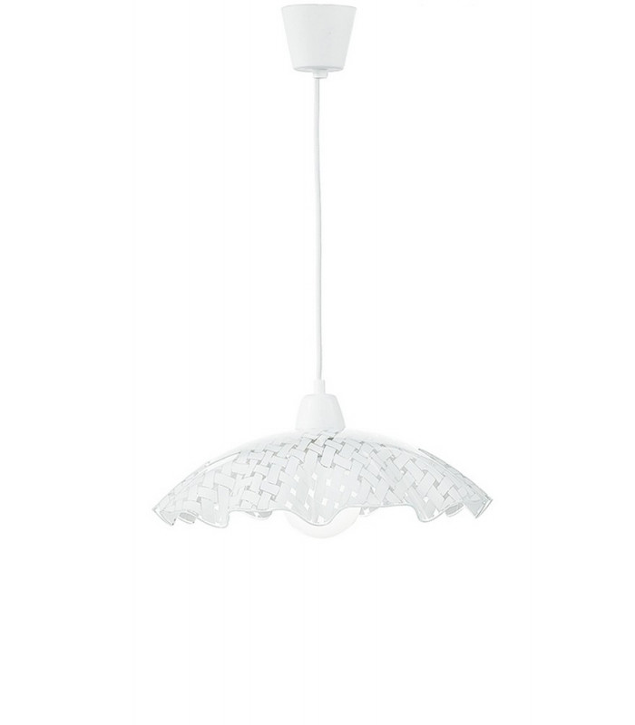 CASHMERE Wire Frame Pendant Ceiling Light White 42x30cm