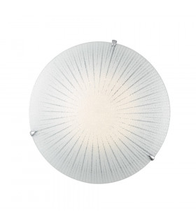 CHANTAL LED Patterned Glass Flush Ceiling Light White 1100lm 4000K 30cm-1