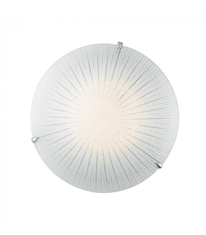 CHANTAL LED Patterned Glass Flush Ceiling Light White 1100lm 4000K 30cm-1