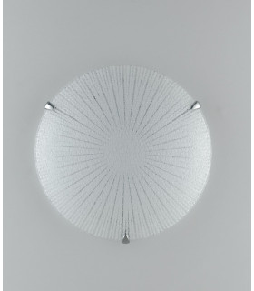 CHANTAL LED Patterned Glass Flush Ceiling Light White 1100lm 4000K 30cm-2