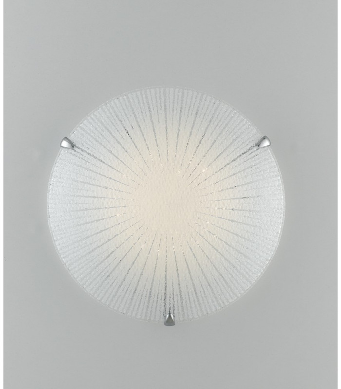 CHANTAL LED Patterned Glass Flush Ceiling Light White 1100lm 4000K 30cm-4