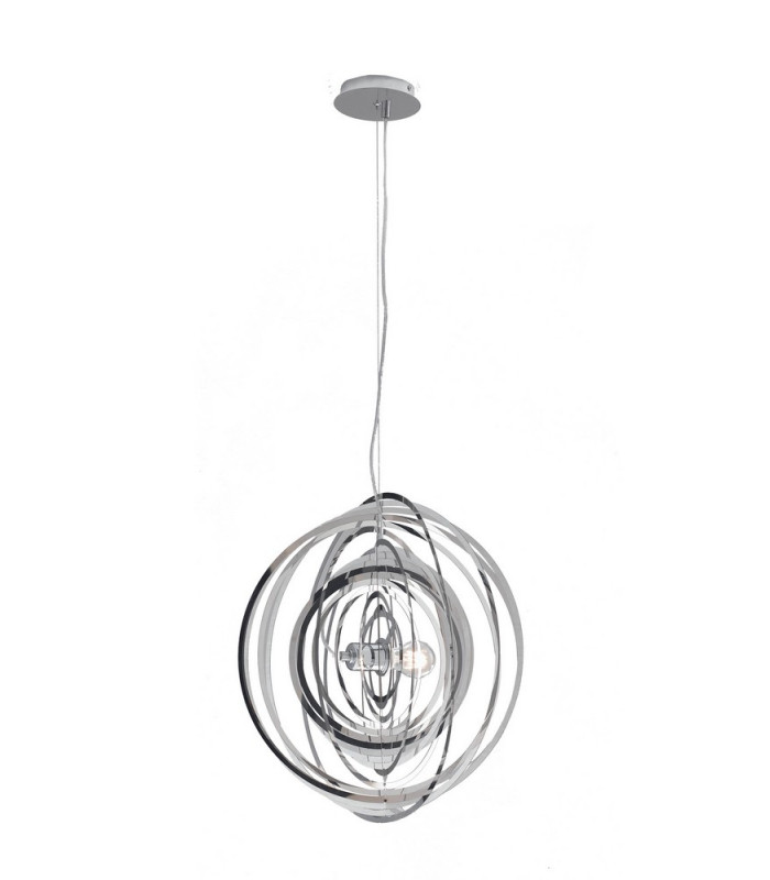 CLUB Spherical Pendant Ceiling Light Chrome 50cm-1