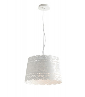 CLUNY 3 Light Cylindrical Pendant Ceiling Light White 40x27.5cm