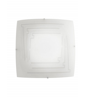 CONCEPT 2 Light Patterned Glass Flush Ceiling Light White 30x30cm-1