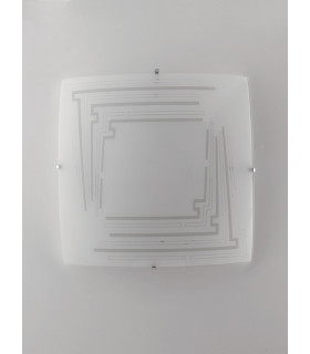 CONCEPT 3 Light Patterned Glass Flush Ceiling Light White 40x40cm-2