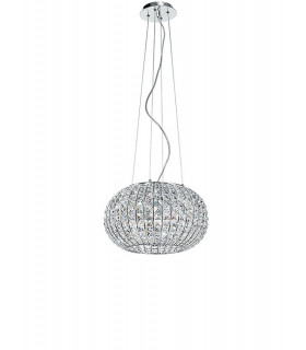 CONCERT 5 Light Pendant Ceiling Light Chrome K9 Crystals 45x28cm-1