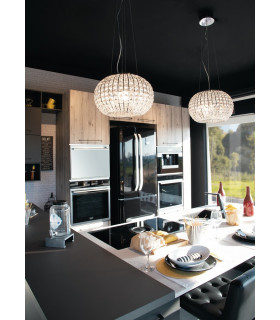 CONCERT 5 Light Pendant Ceiling Light Chrome K9 Crystals 45x28cm-2