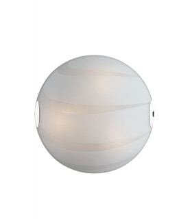 3 Light Flush Ceiling Light Glass White 40cm-1