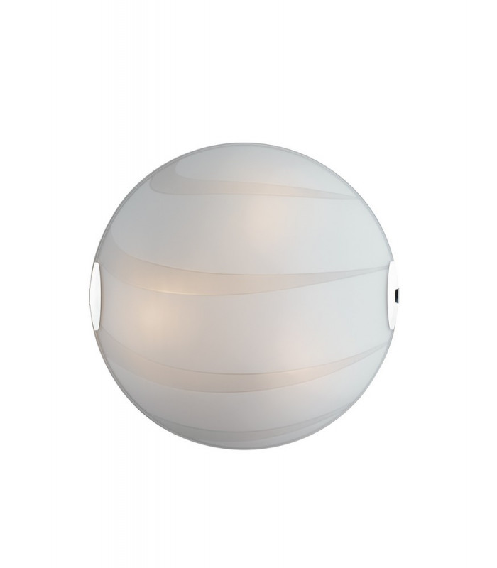 3 Light Flush Ceiling Light Glass White 40cm-1