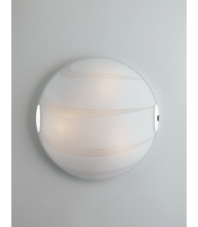 3 Light Flush Ceiling Light Glass White 40cm-2