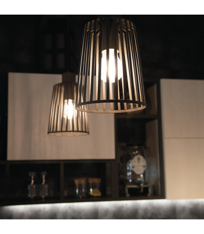 DAYTON Wire Frame Pendant Ceiling Light Bronze 16x24.7cm-3