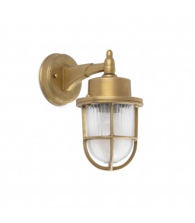 1 Light Outdoor Wall Lantern Brass IP44, E27 - 1