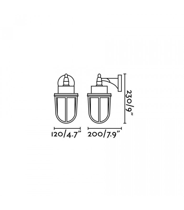 1 Light Outdoor Wall Lantern Brass IP44, E27 - 3