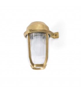 1 Light Outdoor Wall Lantern Brass IP44, E27 - 1