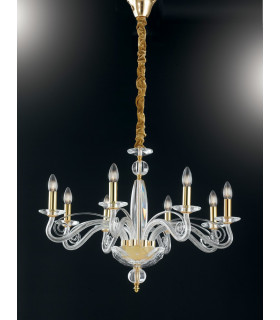 EPOQUE 8 Light Chandeliers Gold Crystal 70x52cm