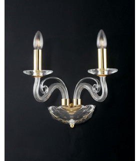 EPOQUE Twin 2 Light Candle Wall Light Gold Crystal 36x31x23cm