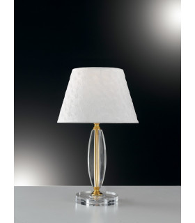 EPOQUE Table Lamp with Round Tapered Shade Gold Crystal 20x43cm