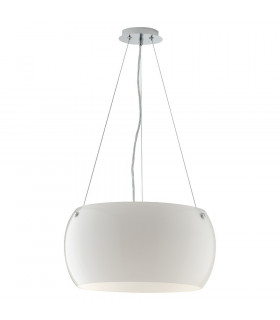 EQUATORE 3 Light Cylindrical Pendant Ceiling Light White 40x20cm