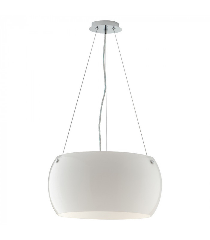 EQUATORE 3 Light Cylindrical Pendant Ceiling Light White 40x20cm