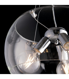 EQUATORE 3 Light Cylindrical Pendant Ceiling Light Transparent 40x20cm-2