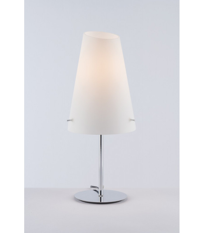 ERMES Table Lamp with Round Tapered Shade White black 31x65cm