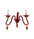 ESTEFAN Twin 2 Light Candle Wall Light Red 39x29x23cm