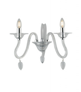 ESTEFAN Twin 2 Light Candle Wall Light Transparent 39x29x23cm