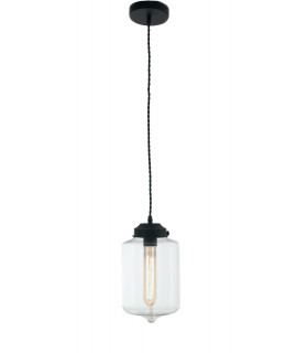 EVELYN Globe Pendant Ceiling Light Transparent 18x28cm