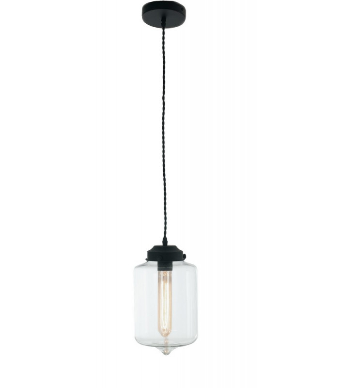 EVELYN Globe Pendant Ceiling Light Transparent 18x28cm