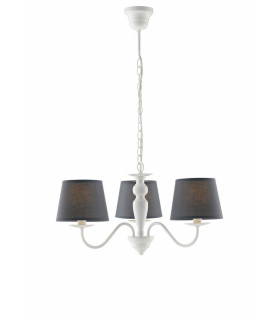 FAVOLA 3 Light Chandeliers with Shades White Fabric 56x30cm